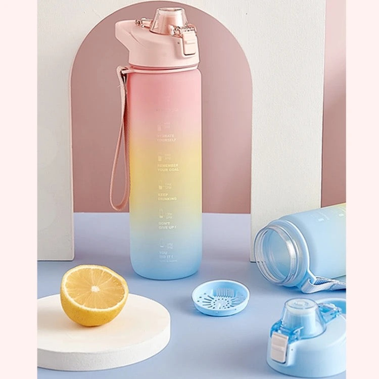 1000 ml BPA Free Spout Lid water Bottle - Ombre/ Gradient Colours