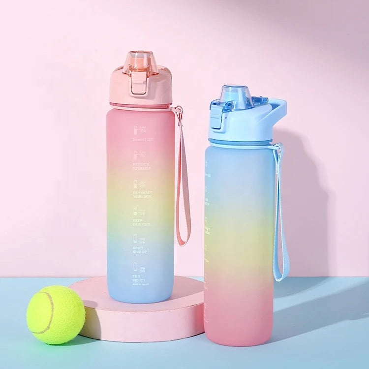 1000 ml BPA Free Spout Lid water Bottle - Ombre/ Gradient Colours